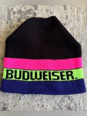 VTG Budweiser Neon Beanie Made in USA